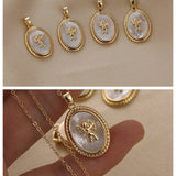 Copper Metal Oval Shell Angel Pendant Charm for DIY Jewelry Making