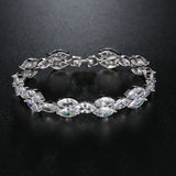 Copper Micro Inlaid Rhombus Zircon Bracelet for Women