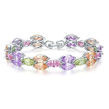 Copper Micro Inlaid Rhombus Zircon Bracelet for Women