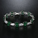 Copper Micro Inlaid Rhombus Zircon Bracelet for Women
