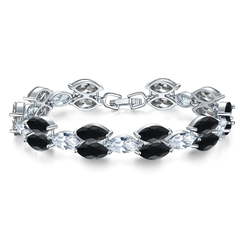 Copper Micro Inlaid Rhombus Zircon Bracelet for Women