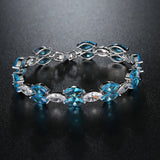 Copper Micro Inlaid Rhombus Zircon Bracelet for Women