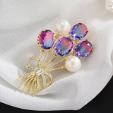 Copper Micro Inlaid Zircon Clothing Jewelry Accessories Brooch Buckle Pin