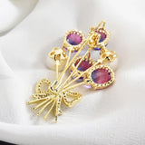 Copper Micro Inlaid Zircon Clothing Jewelry Accessories Brooch Buckle Pin