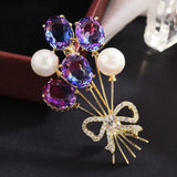 Copper Micro Inlaid Zircon Clothing Jewelry Accessories Brooch Buckle Pin