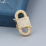 Copper Micro Pave Zirconia Lock Clasps Hook Bracelet/Necklace