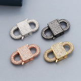 Copper Micro Pave Zirconia Lock Clasps Hook Bracelet/Necklace