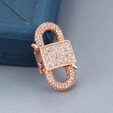Copper Micro Pave Zirconia Lock Clasps Hook Bracelet/Necklace