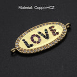Copper Micro-inlaid Zircon LOVE Double Circle Connection Accessories