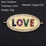 Copper Micro-inlaid Zircon LOVE Double Circle Connection Accessories