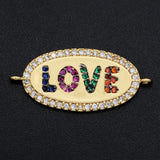 Copper Micro-inlaid Zircon LOVE Double Circle Connection Accessories