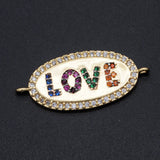 Copper Micro-inlaid Zircon LOVE Double Circle Connection Accessories