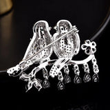 Copper Bird Pearl CZ Brooch Hijab Pin All-match Jewelry Creative Gift