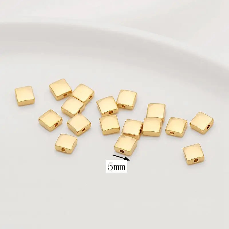 Copper Mini Square Beads for Bracelet&Necklace Making 10pcs/lot