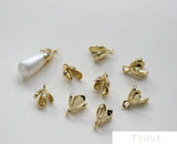 Copper Parts Flower Cap Base Support DIY Pearl Pendant Material