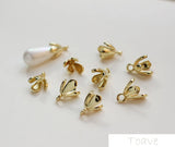Copper Parts Flower Cap Base Support DIY Pearl Pendant Material