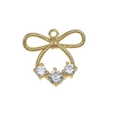 Copper Zircon Bowknot Pendant Charms for DIY Jewelry Making