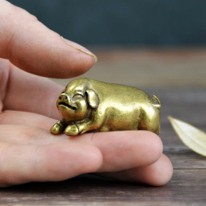 Copper Pig Miniature Brass Desktop Tea Pet Decor Home Decor Crafts