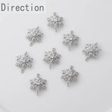Copper Plated Double Hanging Zircon Snowflake Pendant