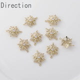 Copper Plated Double Hanging Zircon Snowflake Pendant