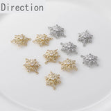Copper Plated Double Hanging Zircon Snowflake Pendant