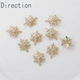 Copper Plated Double Hanging Zircon Snowflake Pendant