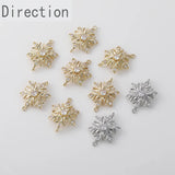Copper Plated Double Hanging Zircon Snowflake Pendant