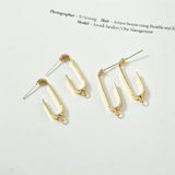 Copper Plated 14K Geometric Ear Stud DIY Material 2pcs