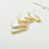 Copper Plated 14K Geometric Ear Stud DIY Material 2pcs