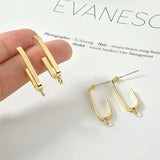Copper Plated 14K Geometric Ear Stud DIY Material 2pcs