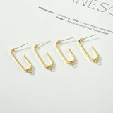 Copper Plated 14K Geometric Ear Stud DIY Material 2pcs