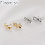 Copper Plated Bow Tie Earrings DIY Jewelry Accessories