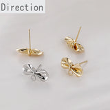 Copper Plated Bow Tie Earrings DIY Jewelry Accessories