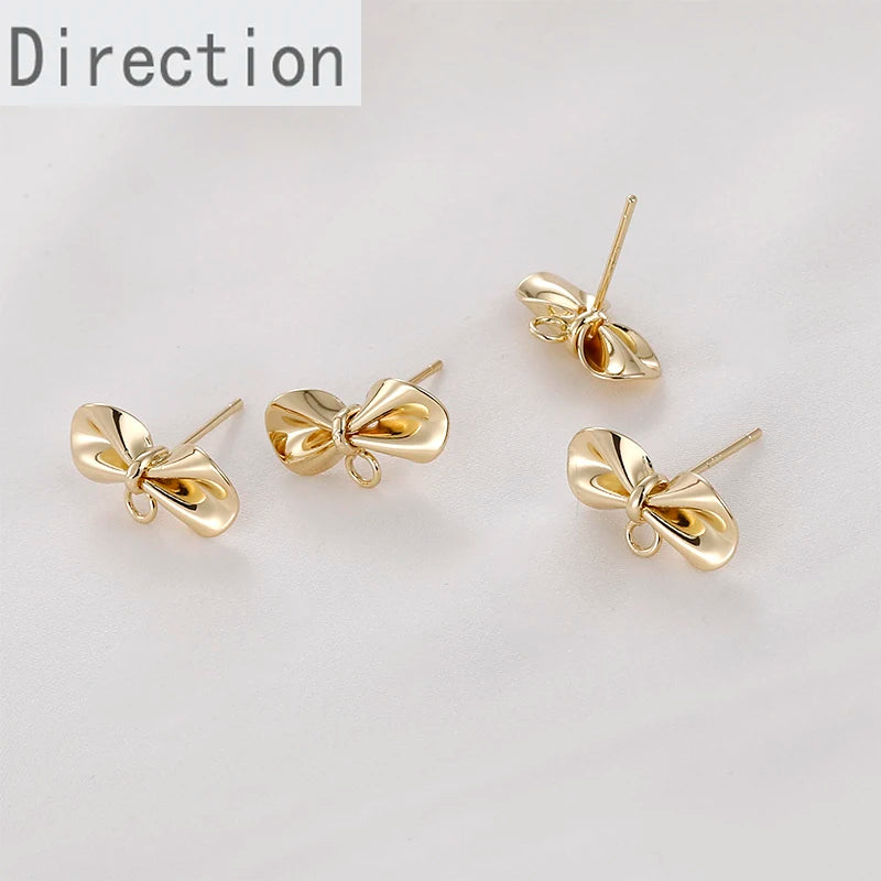 Copper Plated Bow Tie Earrings DIY Jewelry Accessories
