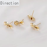 Copper Plated Bow Tie Earrings DIY Jewelry Accessories