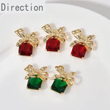 Copper Plated 14k Real Preservation Christmas Series Bow Pendant