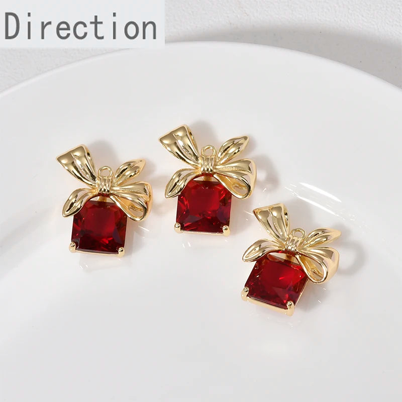 Copper Plated 14k Real Preservation Christmas Series Bow Pendant