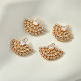 Copper Plated Zircon Ear Stud Necklace Pendant Material DIY Earrings Jewelry