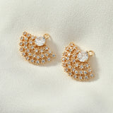 Copper Plated Zircon Ear Stud Necklace Pendant Material DIY Earrings Jewelry