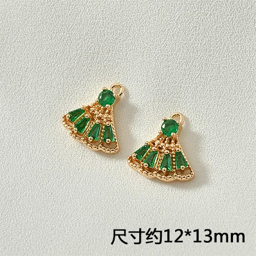 Copper Plated Zircon Ear Stud Necklace Pendant Material DIY Earrings Jewelry