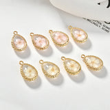 Copper Plated 16k Dried Water Drop Pendant for DIY Jewelry Making