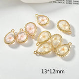 Copper Plated 16k Dried Water Drop Pendant for DIY Jewelry Making