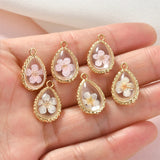 Copper Plated 16k Dried Water Drop Pendant for DIY Jewelry Making