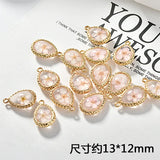Copper Plated 16k Dried Water Drop Pendant for DIY Jewelry Making
