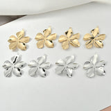Copper Plated 18K Real Flower Pleated Flower Jewelry Accessories DIY Earrings