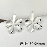 Copper Plated 18K Real Flower Pleated Flower Jewelry Accessories DIY Earrings