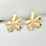 Copper Plated 18K Real Flower Pleated Flower Jewelry Accessories DIY Earrings
