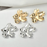 Copper Plated 18K Real Flower Pleated Flower Jewelry Accessories DIY Earrings