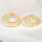 Copper Plated Geometric Leaves Flower Circle Earrings Material DIY Ear Ring 2pcs