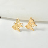 18K Real Mori Butterfly Silver Needle Ear Stud DIY Earrings
